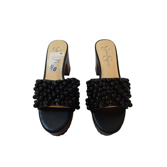 Jessica Simpson Women's SZ 9.5 M Telina Block Heel Dress Sandals Black - Picture 1 of 14